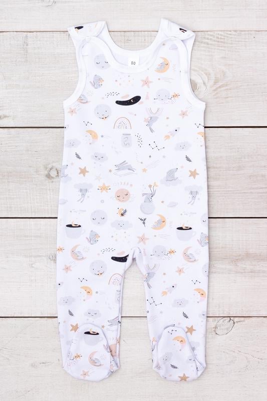 Повзуни дитячі ясельні Вушка для дівчинки на кнопках Носи Своє 80 см Білий (5035-024-5)