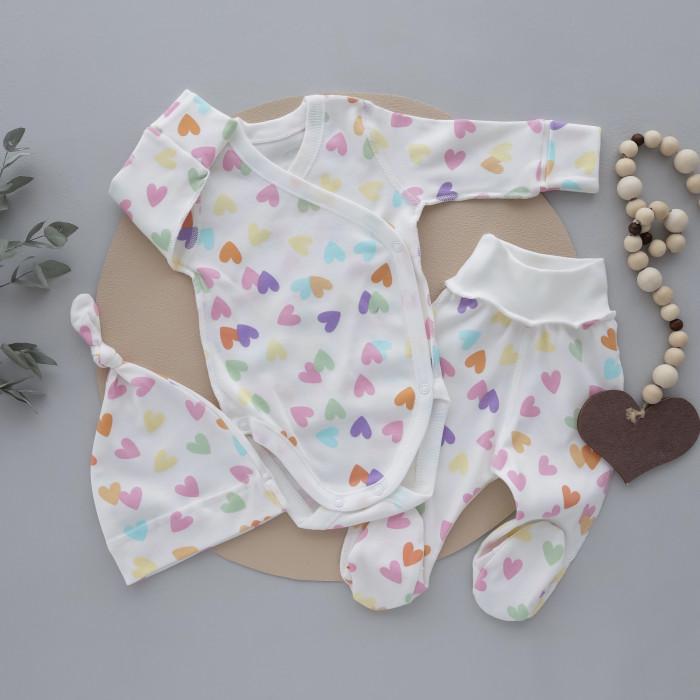 Комплект RoyalBaby Сердечки разноцветные с боди интерлок 3 ед. р. 56 (144110-19335) Комплект RoyalBaby Сердечки разноцветные с боди интерлок 3 ед. р. 56 (144110-19335)