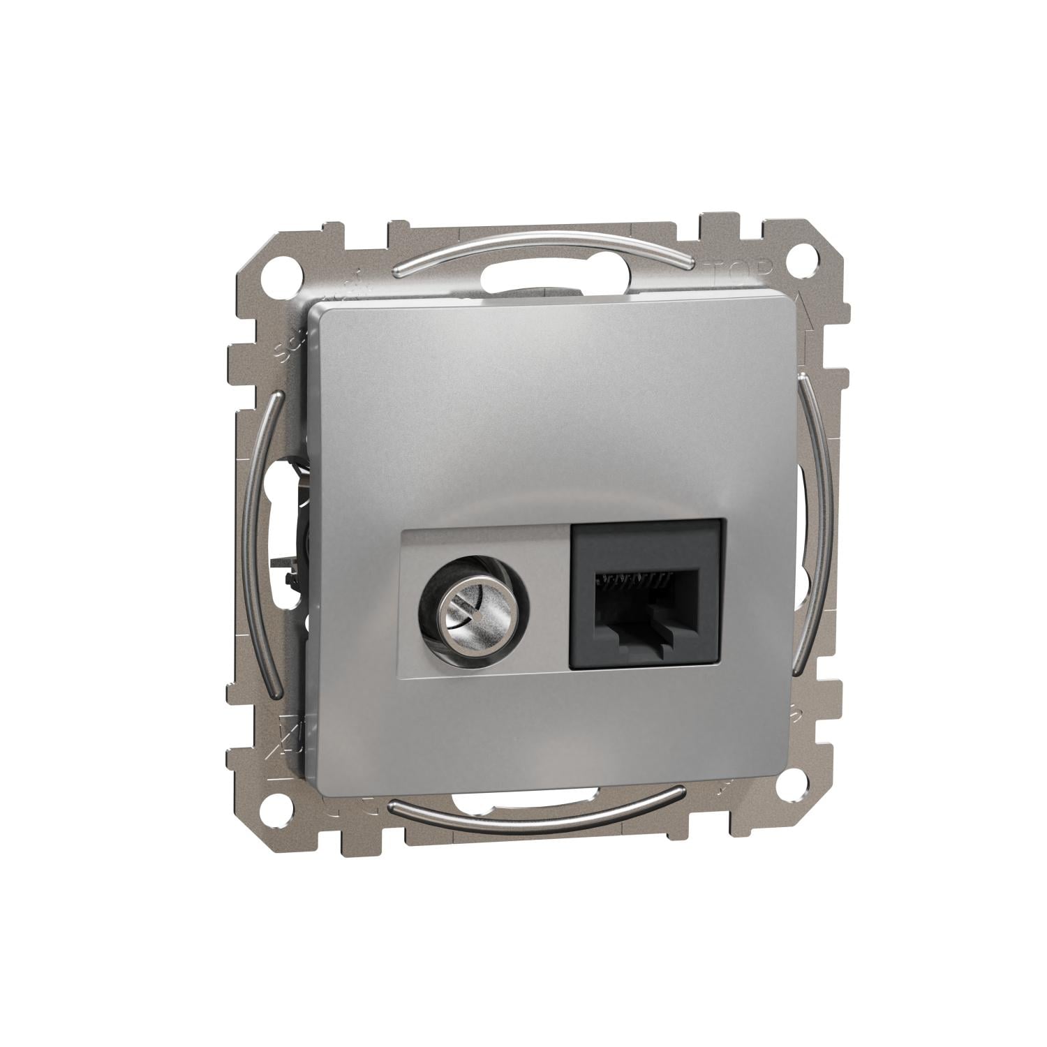 Розетка компьютерная/ТВ Schneider Electric Sedna Design RJ45 6 UTP Алюминий (SDD113469T)