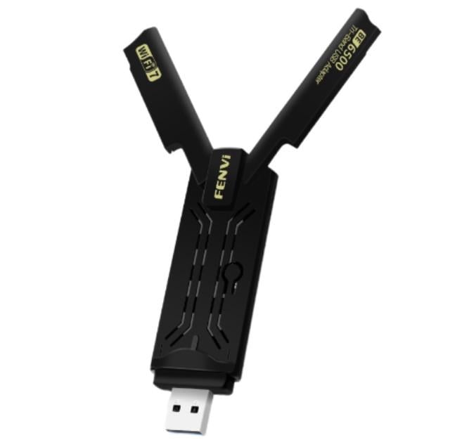 Сетевой адаптер Wi-Fi 7 USB FENVI FU-BE6500 трехдиапазонный беспроводной mu-mimo Black (19123)