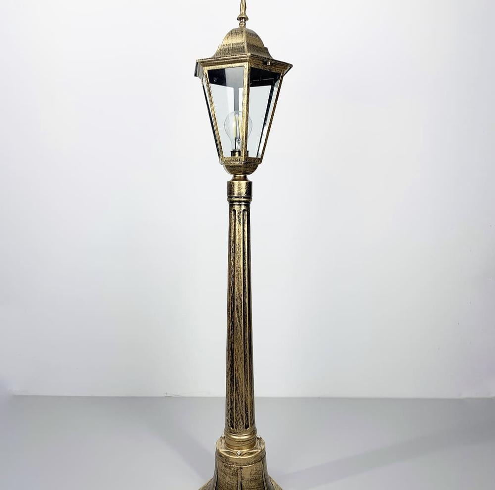 Ліхтар вуличний класичний на ніжці 60 см 40х22х20 см Золотистий (9029 BG S/M+600A BG) - фото 1 Ліхтар вуличний класичний на ніжці 60 см 40х22х20 см Золотистий (9029 BG S/M+600A BG) - фото 1