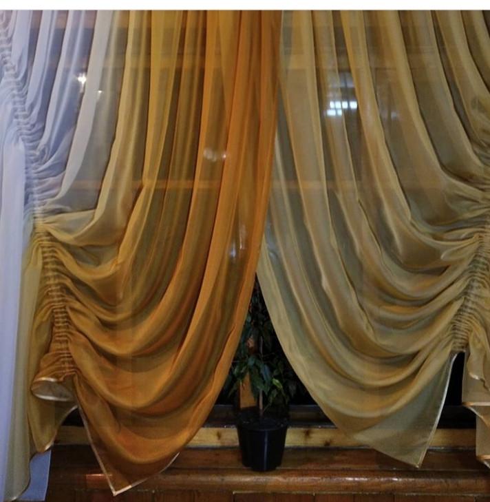 Занавеска короткая готовая Кетрин Золото - фото 4 Занавеска короткая готовая Кетрин Золото - фото 4