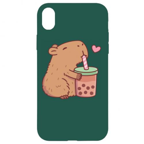 Чехол для iPhone XR Boba tea capybara