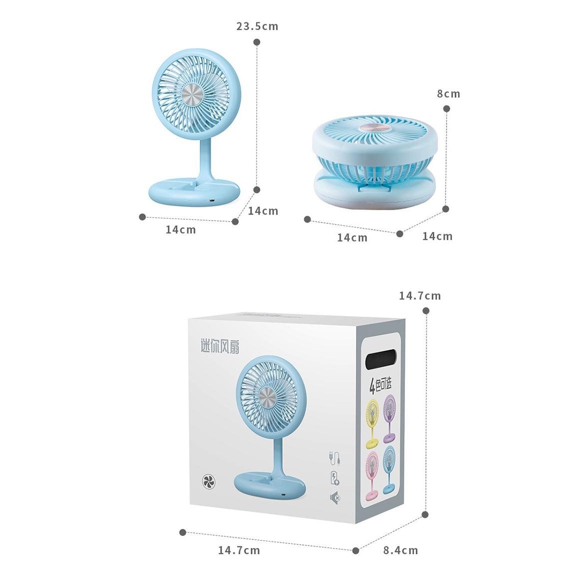 Вентилятор портативный настольный на аккумуляторе 400 мАч USB 2 режима держатель для телефона Голубой (27432468) - фото 10 Вентилятор портативный настольный на аккумуляторе 400 мАч USB 2 режима держатель для телефона Голубой (27432468) - фото 10