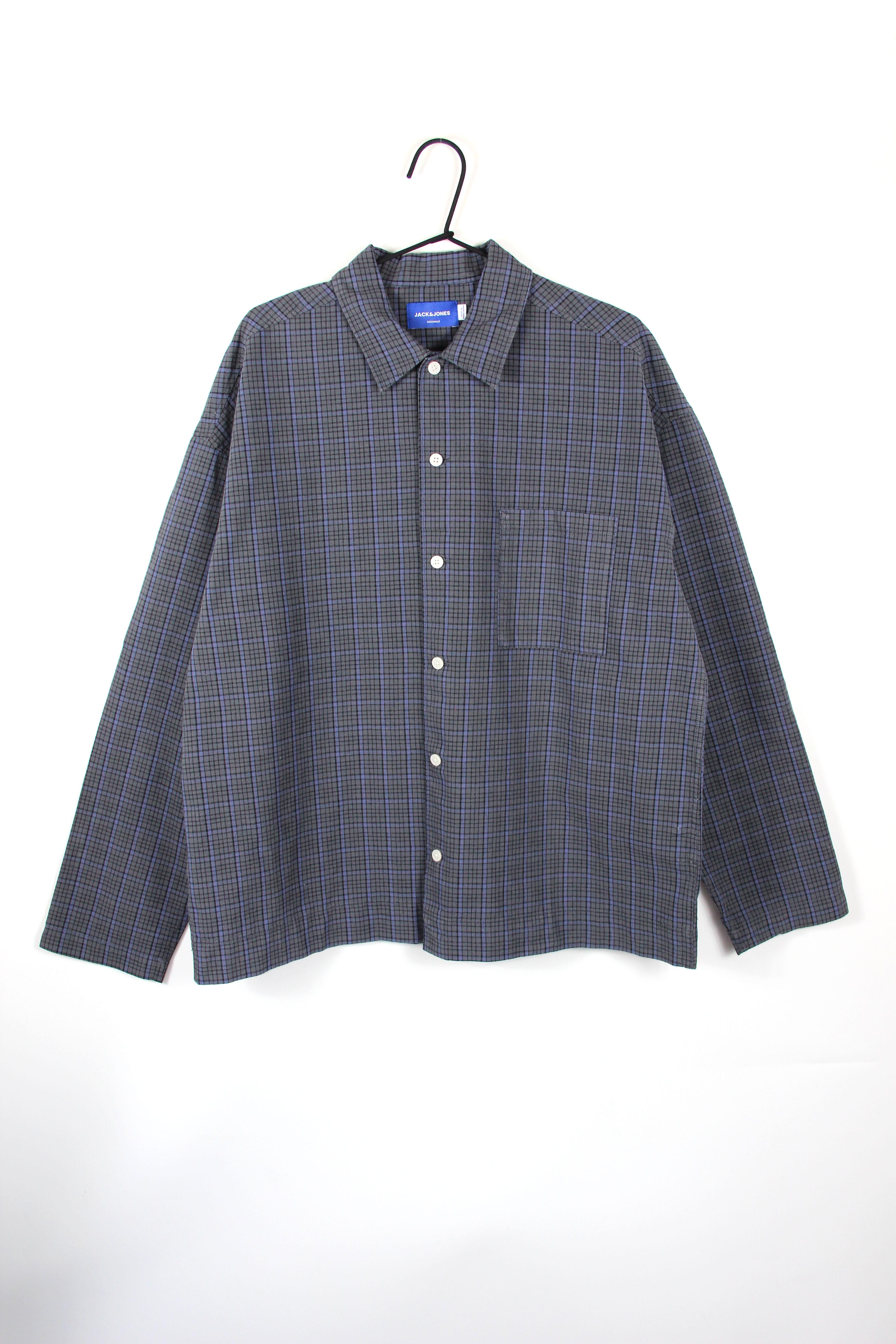 Рубашка Jack & Jones в клетку L Серый (12266246)