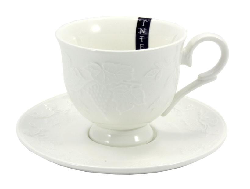 Чашка з блюдцем Interos Зара порцелянова 250 мл Білий (С0212) - фото 1 Чашка з блюдцем Interos Зара порцелянова 250 мл Білий (С0212) - фото 1