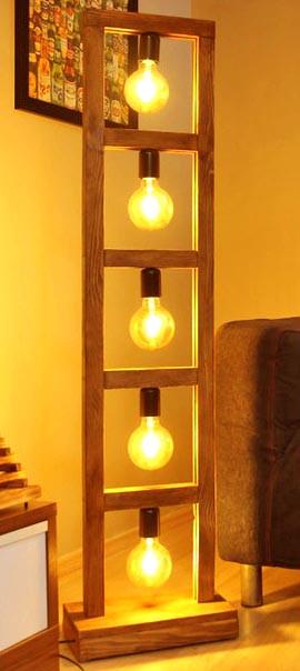 Светильник напольный из дерева Брэдли Сиена (НПС-000205)