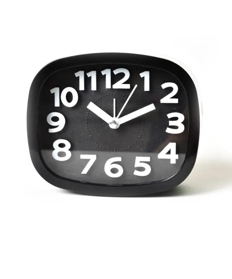 Часы настольные с будильником 10х12 см Черный (21746511)