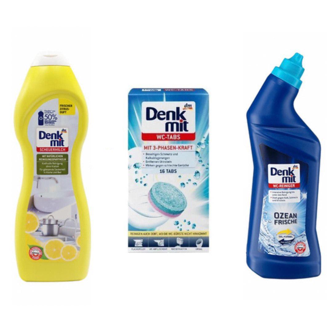 Набір миючих засобів для унітазу DenkMit крем/таблетки (26755383) Набір миючих засобів для унітазу DenkMit крем/таблетки (26755383)