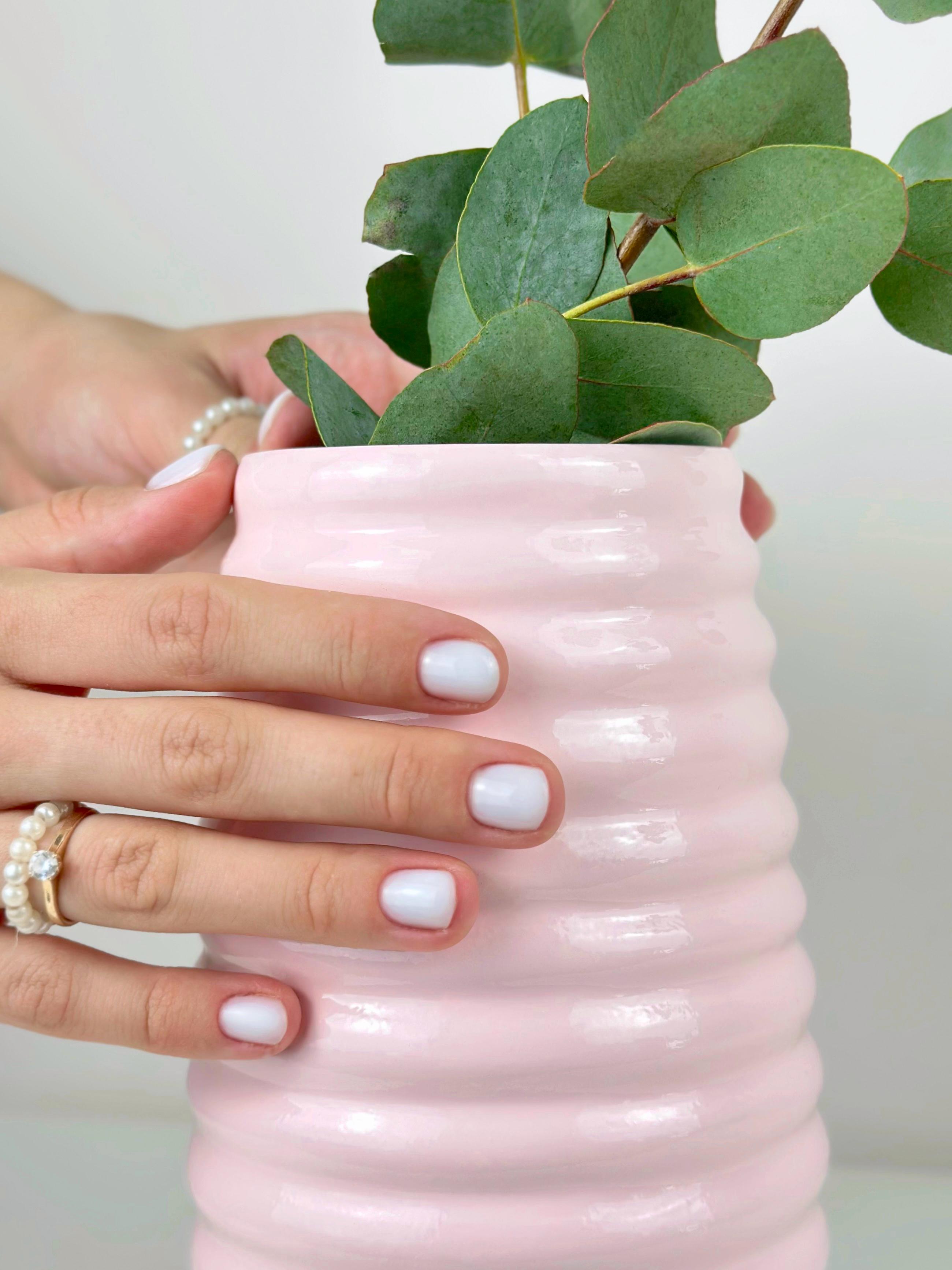 Ваза для квітів та декору глиняна керамічна Вулик 20 см Рожевий (4001-4) - фото 5