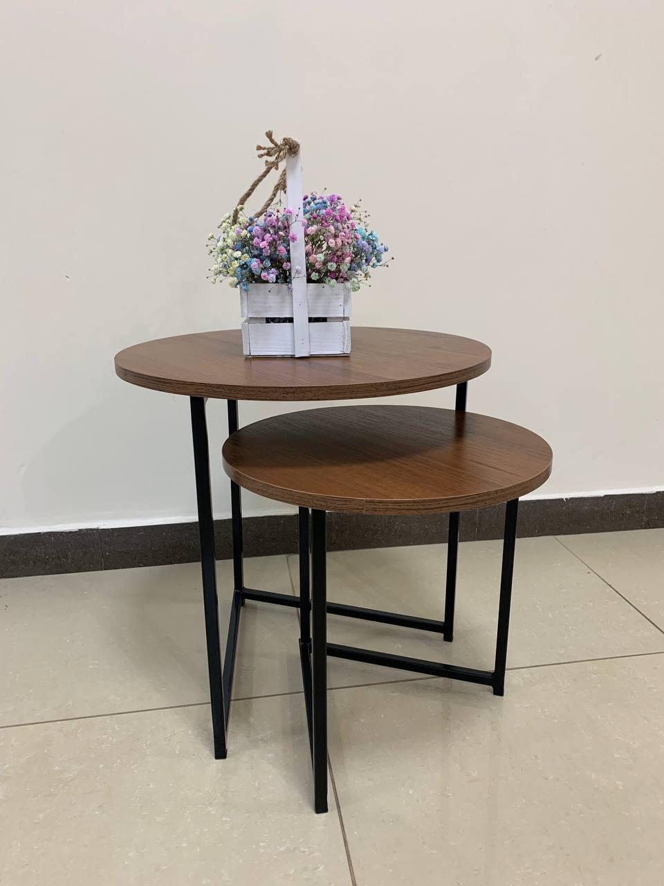 Комплект круглых журнальных столиков Zalizo Lotus 500х500 мм Орех экко - фото 3 Комплект круглых журнальных столиков Zalizo Lotus 500х500 мм Орех экко - фото 3