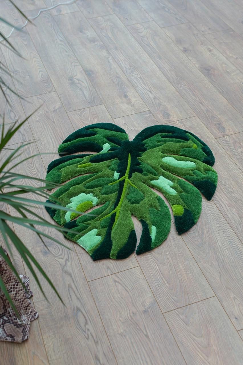 Килим ручної роботи Листок монстери 70х65 см - фото 10 Килим ручної роботи Листок монстери 70х65 см - фото 10