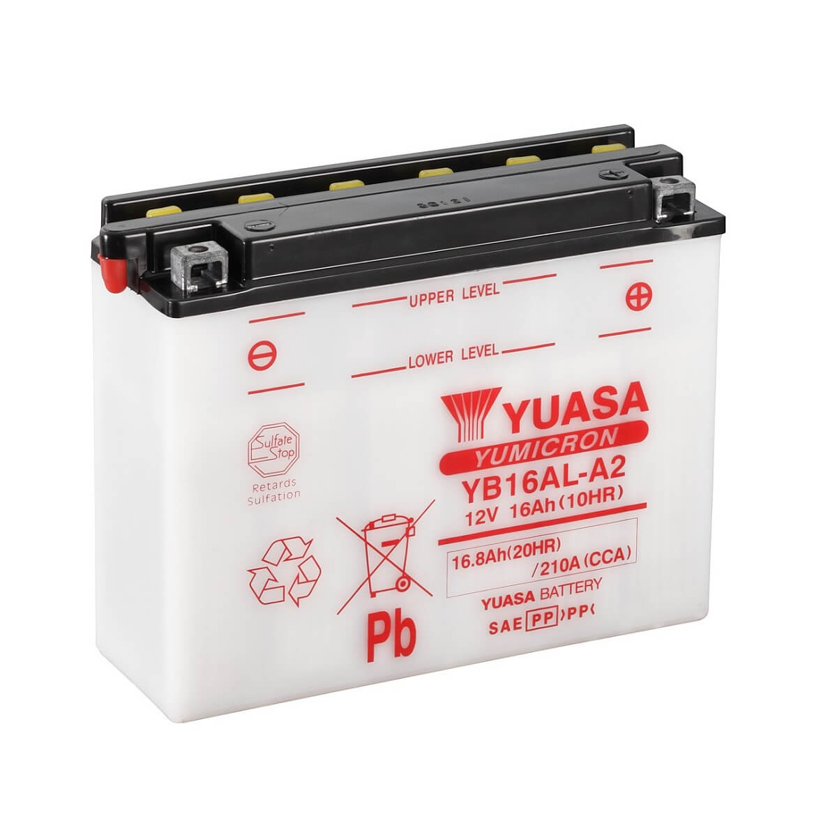 Аккумулятор YuasaBatteryEuropeGmb МОТО YuMicron Battery YB16AL-A2 сухозаряженный 12V 16,8Ah