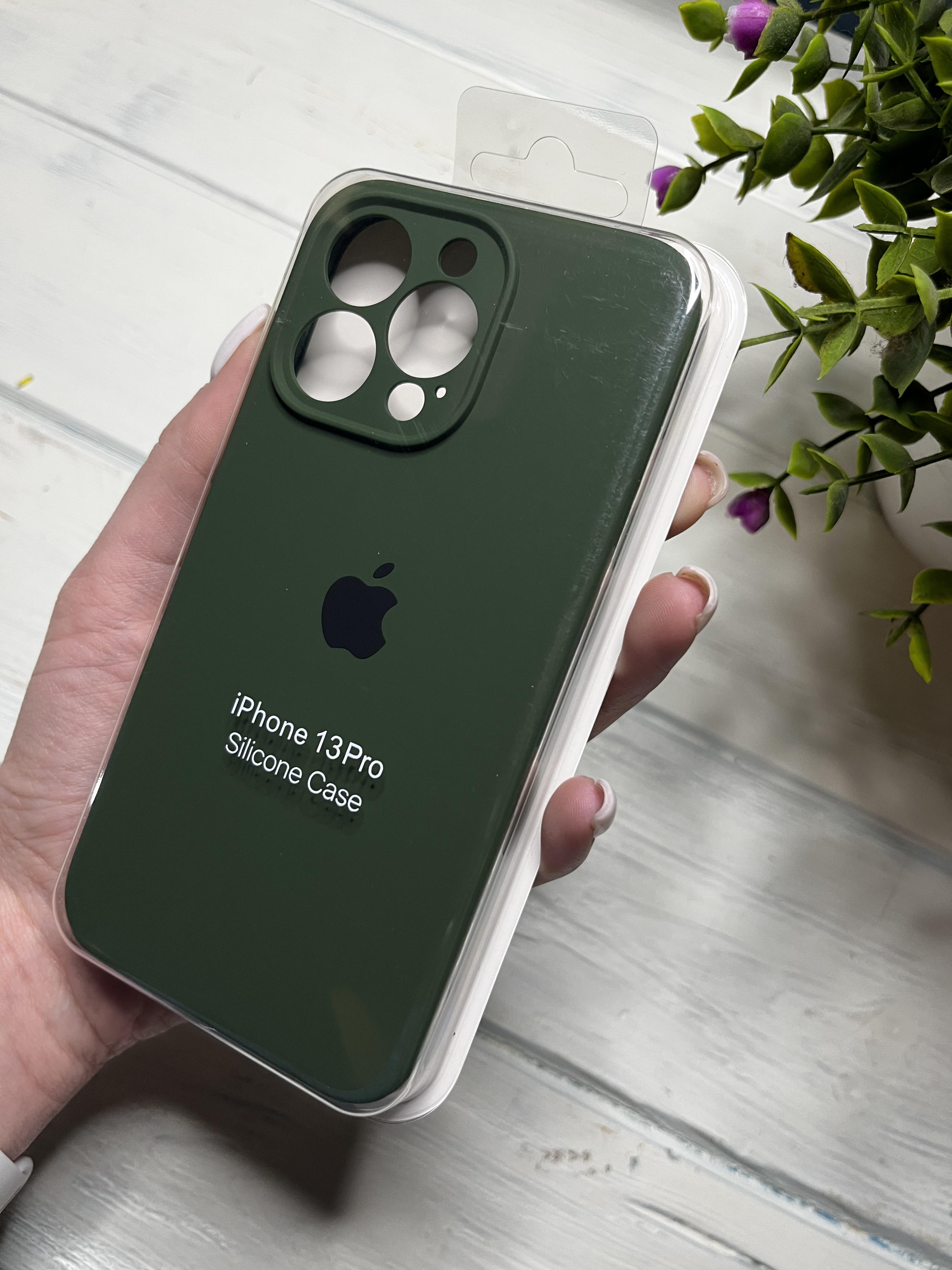 Чехол накладка на iPhone (Айфон) 13 Pro закрытый низ и закрытая камера silicone case full camera Apple