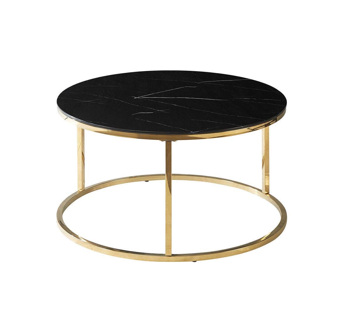 Журнальний столик Signal SABINE Чорний мармур/Золотий (SABINECZMAZL)