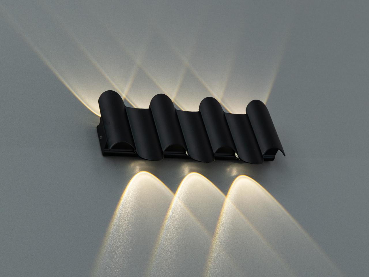 Уличный светильник настенный LED 0224-7BK 7 Вт 7 лучей Черный (3045696023)