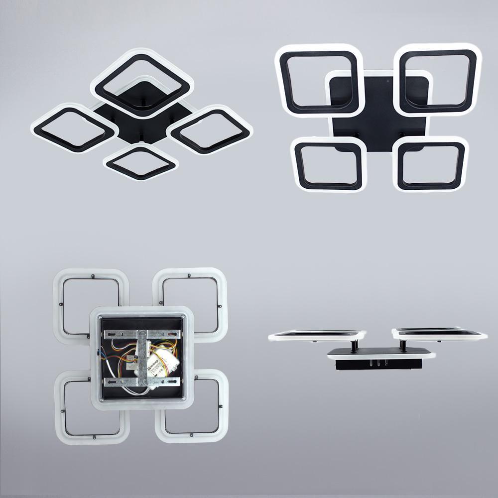 Люстра-смарт світлодіодна ESLLSE ROOM 70W 4S з підсвічуванням RGB 385×385×75 мм Чорний - фото 4 Люстра-смарт світлодіодна ESLLSE ROOM 70W 4S з підсвічуванням RGB 385×385×75 мм Чорний - фото 4