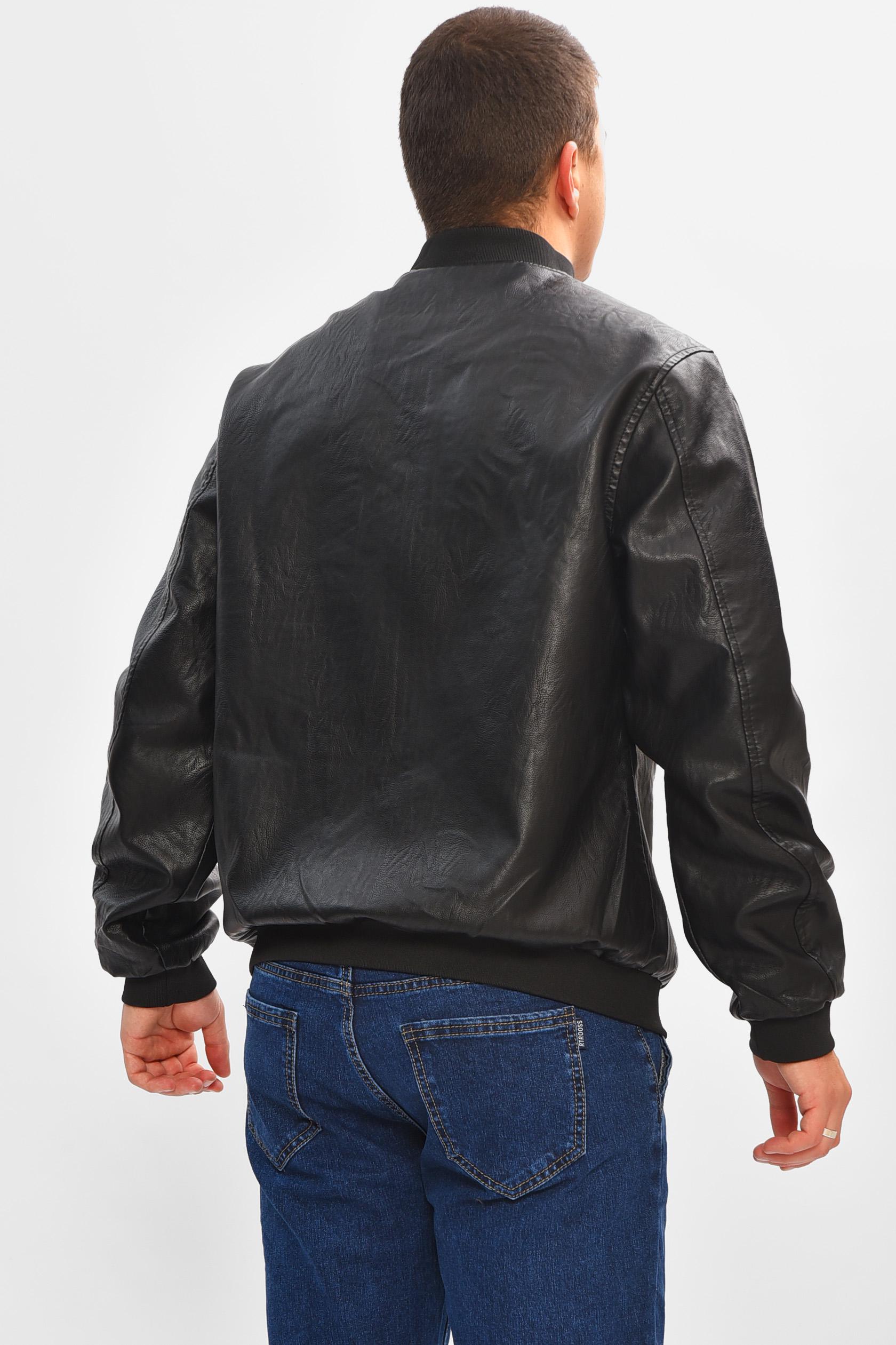 Куртка мужская демисезонная экокожа XL Черный (207070) - фото 3 Куртка мужская демисезонная экокожа XL Черный (207070) - фото 3