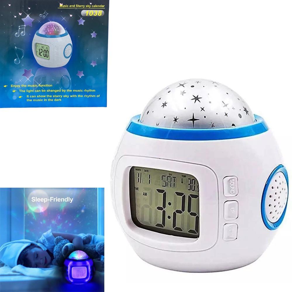 Нічник-проектор Music And Starry Sky Calendar 1038 LED-підсвічування настільний з годинником музичний (2112414996) - фото 2