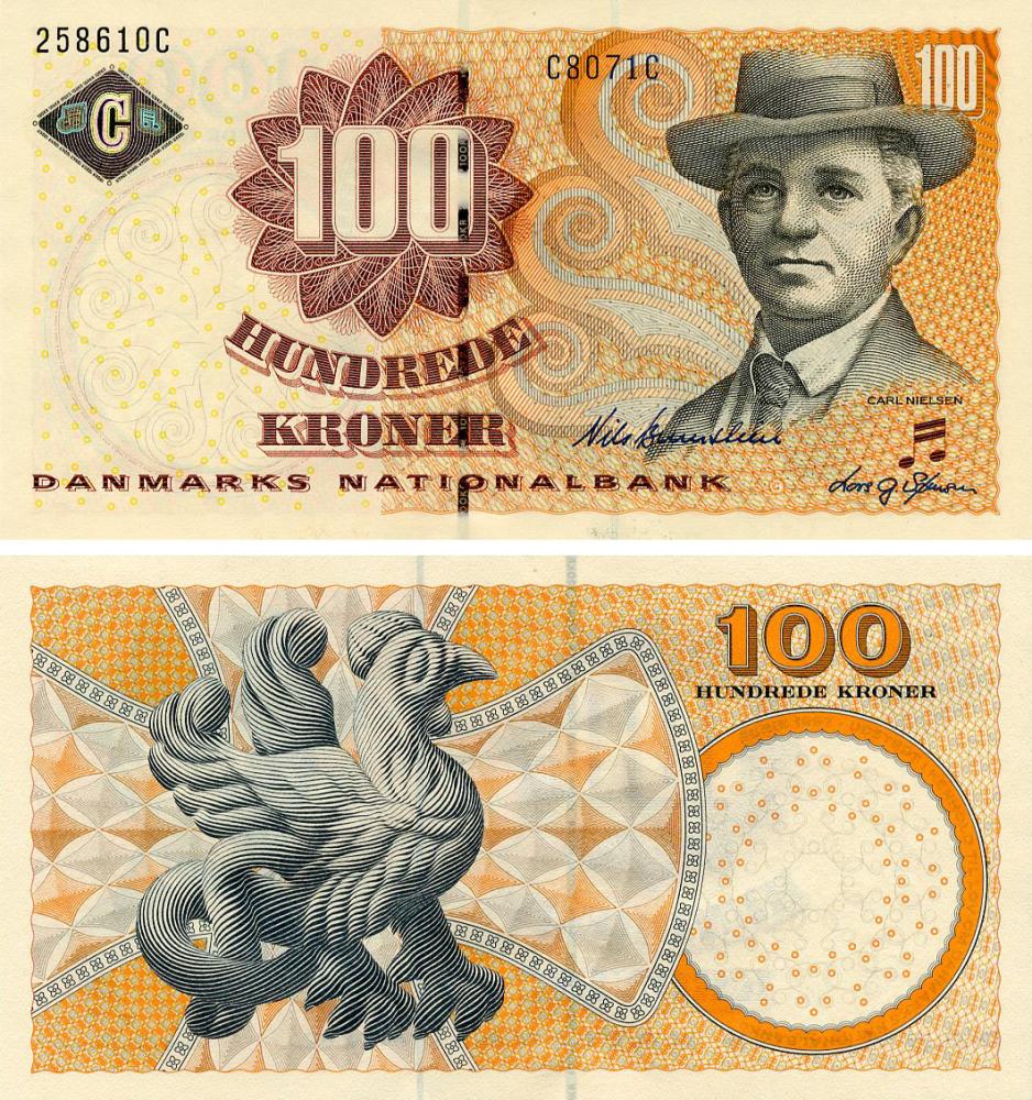 Коллекционная банкнота Дания 100 крон 2007 UNC (P61g)