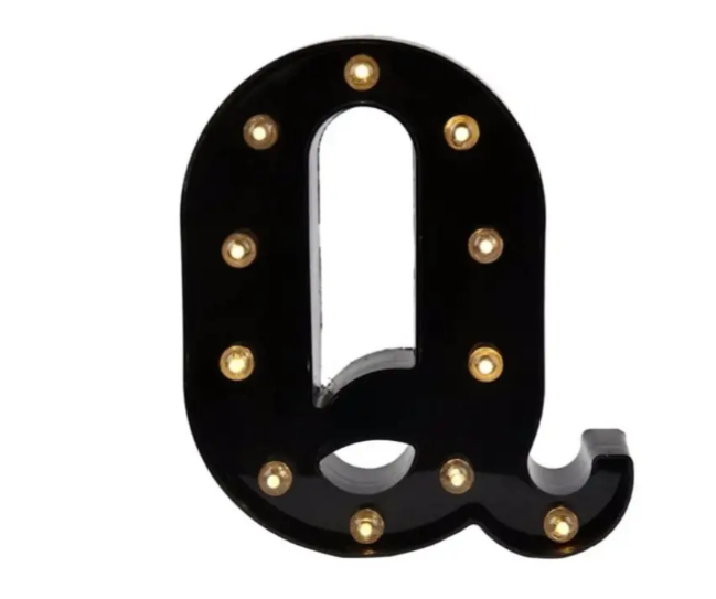 Літера з підсвіткою Q об'ємна маленька 22x19 см Чорний (Ч1257) - фото 2 Літера з підсвіткою Q об'ємна маленька 22x19 см Чорний (Ч1257) - фото 2