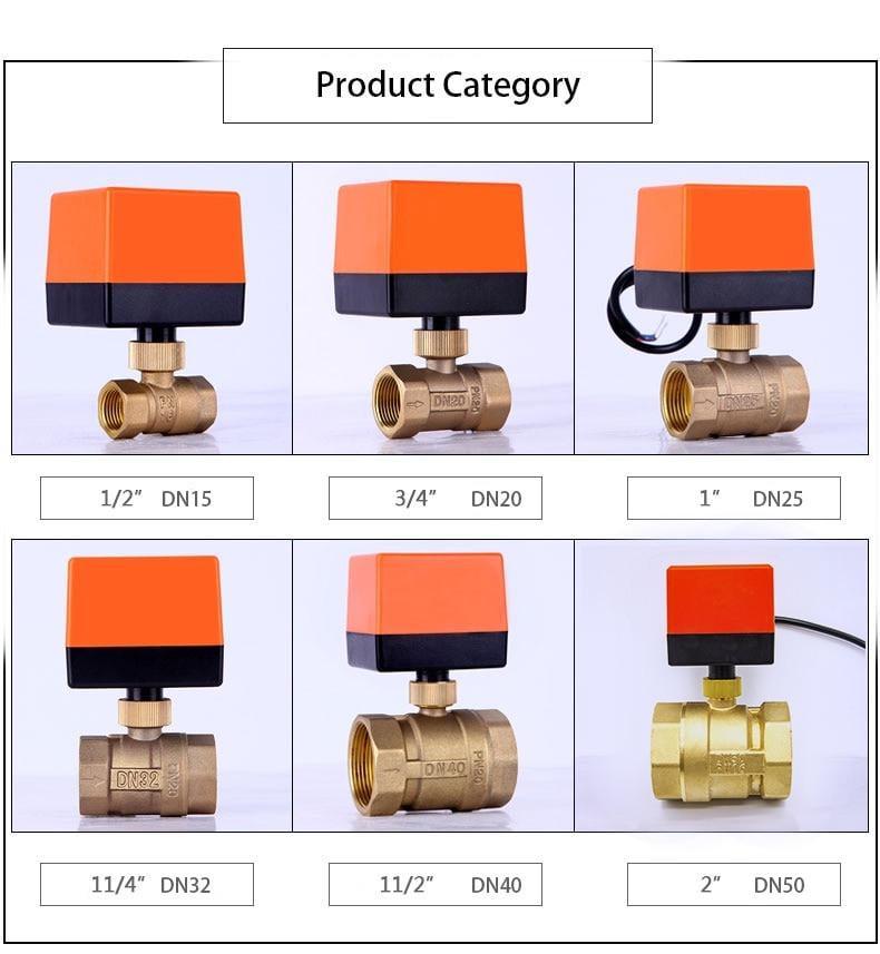 Клапан моторизованный латунный шаровой 220В 1,5" - фото 2 Клапан моторизованный латунный шаровой 220В 1,5" - фото 2