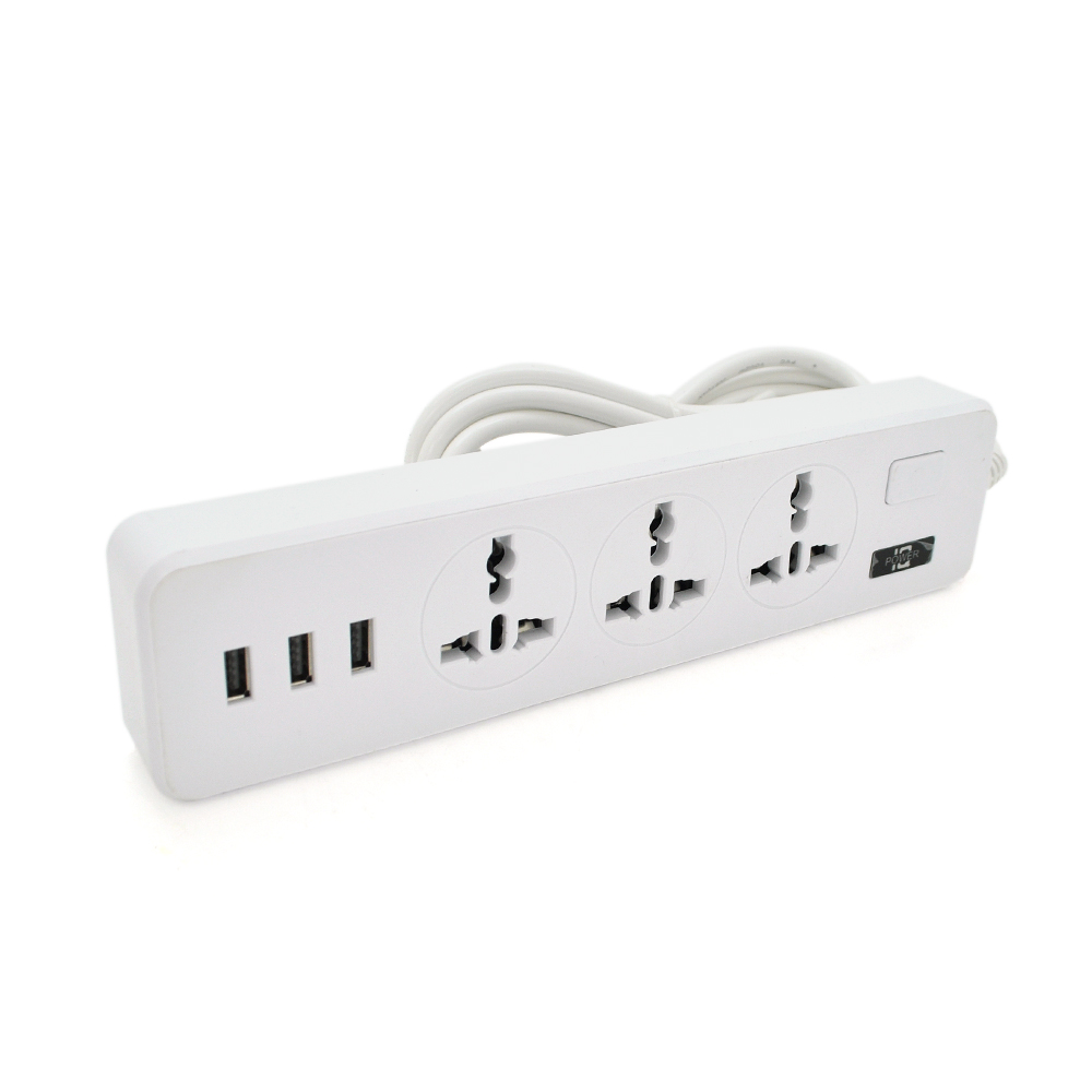 Удлинитель VOLTRONIC USB 3 розетки/3 USB 2 м 2500 Вт 3х0,75 мм Белый (YUT_V2170)