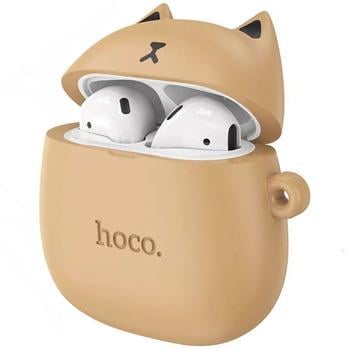 Навушники Hoco Bluetooth бездротові з котячими вушками Карамельний (EW45-1)