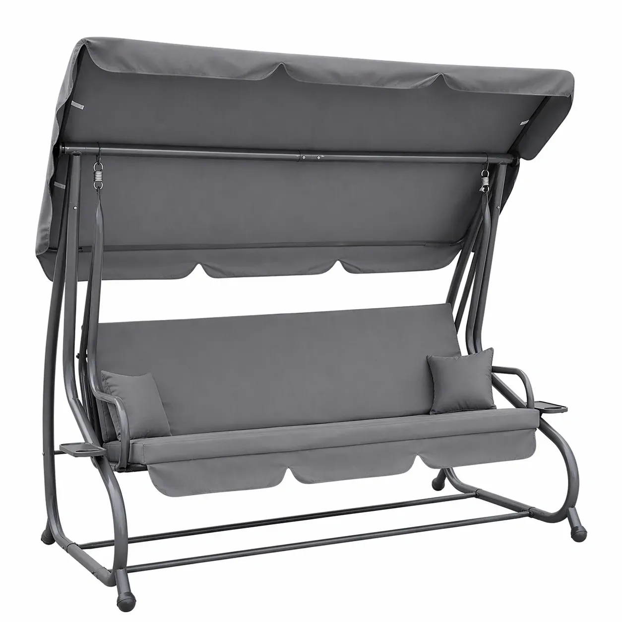 Садовые качели-диван 4Рoints Garden Comfort 4-местные с подстаканниками до 350 кг Серый (DA-4PGCG)