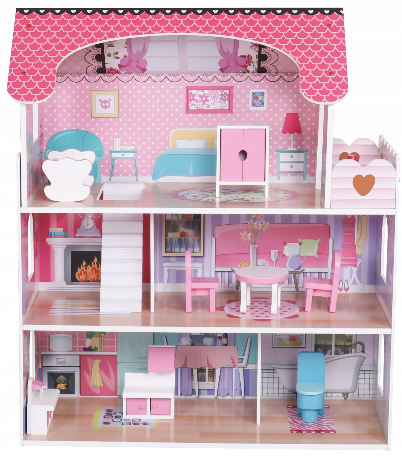 Кукольный домик деревянный PrincessDream с мебелью и террасой (2796178532) - фото 2 Кукольный домик деревянный PrincessDream с мебелью и террасой (2796178532) - фото 2