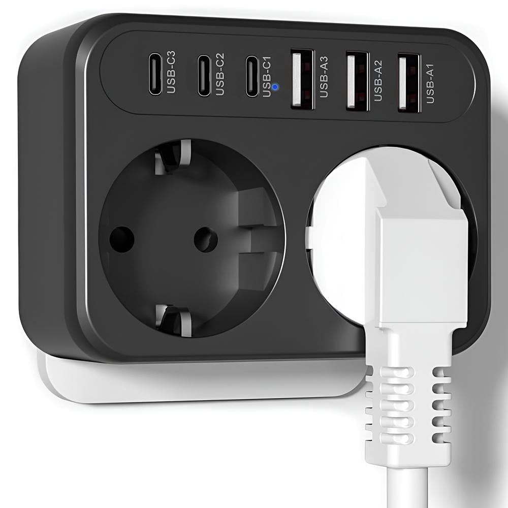 Сетевой адаптер Andowl Q-PX220X1 8в1 Черный (aa3d34bf) - фото 1 Сетевой адаптер Andowl Q-PX220X1 8в1 Черный (aa3d34bf) - фото 1