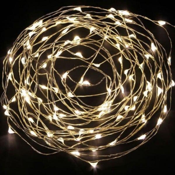 Гирлянда светодиодная 10м на батарейках Ledart Теплый свет