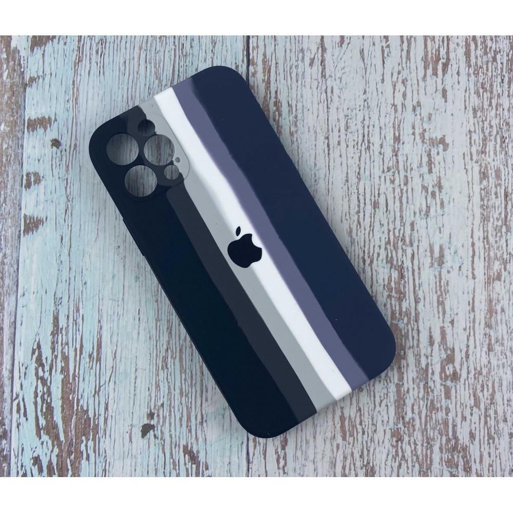 Радужный Чехол Накладка С Закрытой Камерой Rainbow Silicone Case для iPhone 12 Pro Max Цвет №15