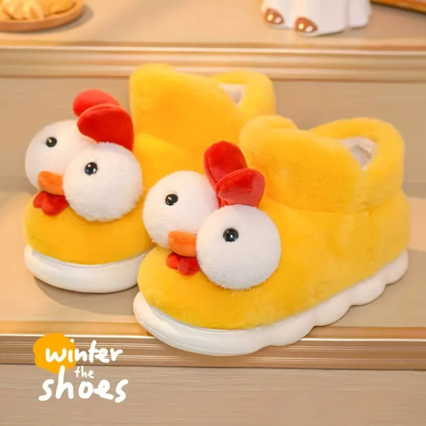 Тапочки игрушки мягкие и теплые домашние в виде Цыпленка р. 38-39 - фото 6