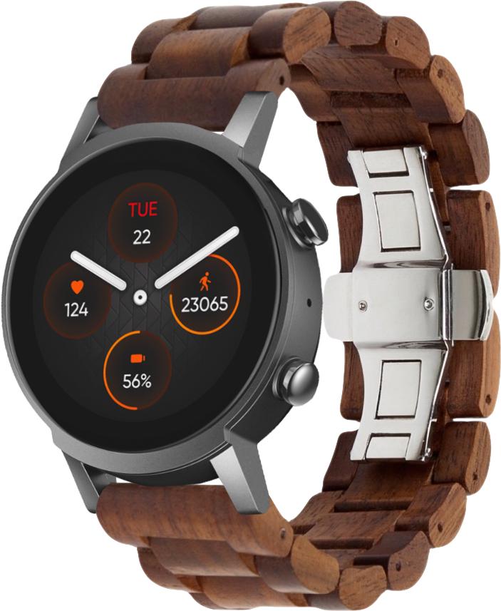 Ремешок деревянный WoodLock для Mobvoi TicWatch E3 Brown (28295-30)