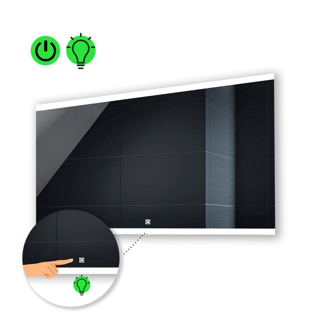 Зеркало с LED подсветкой Ines с сенсорной кнопкой управления 100x80 см (Inesg164)