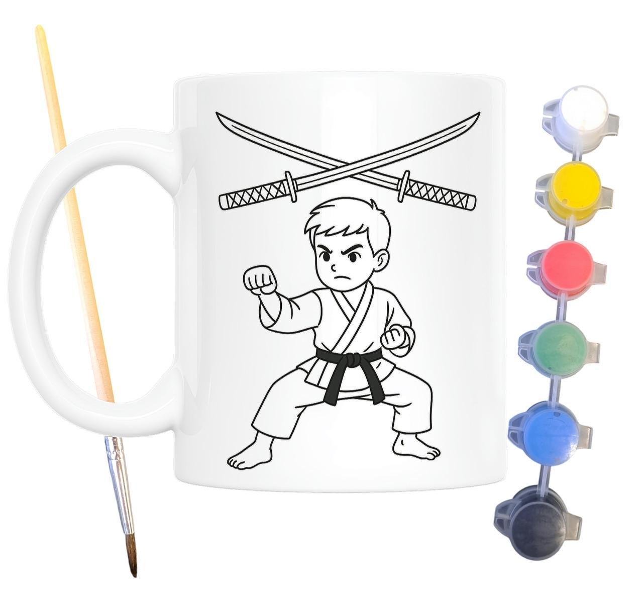 Набор для творчества кружка раскраска Карате 330 мл Белый (КР0176)
