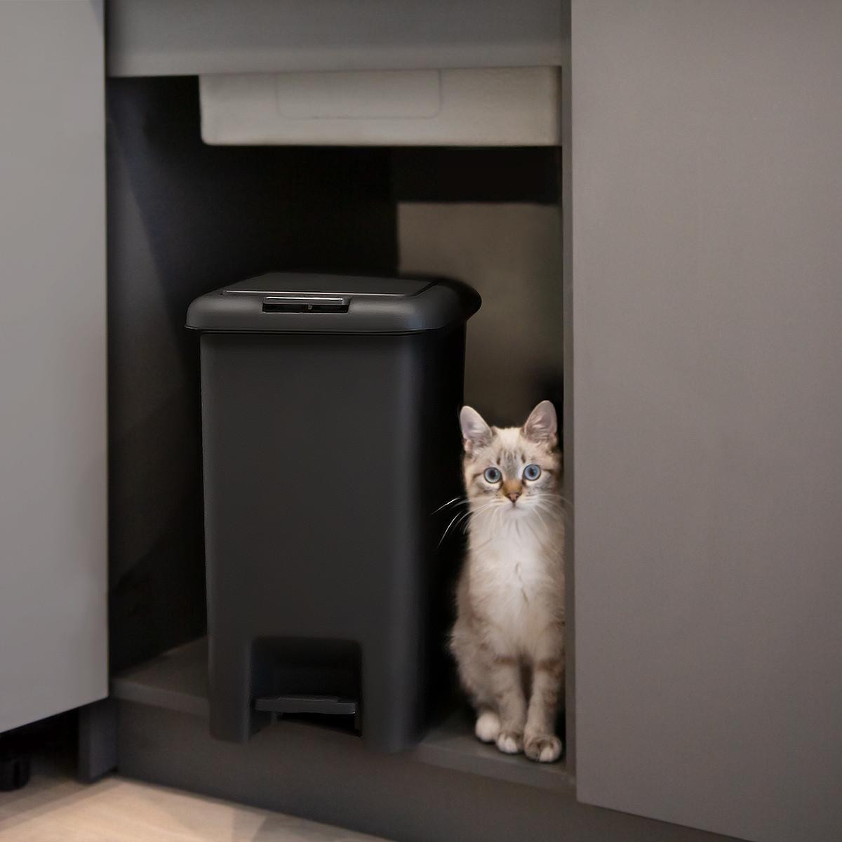 Відро для сміття MVM BIN-01 з кришкою та педаллю 10 л Антрацитовий (BIN-01 10L ANTHRACITE) - фото 8