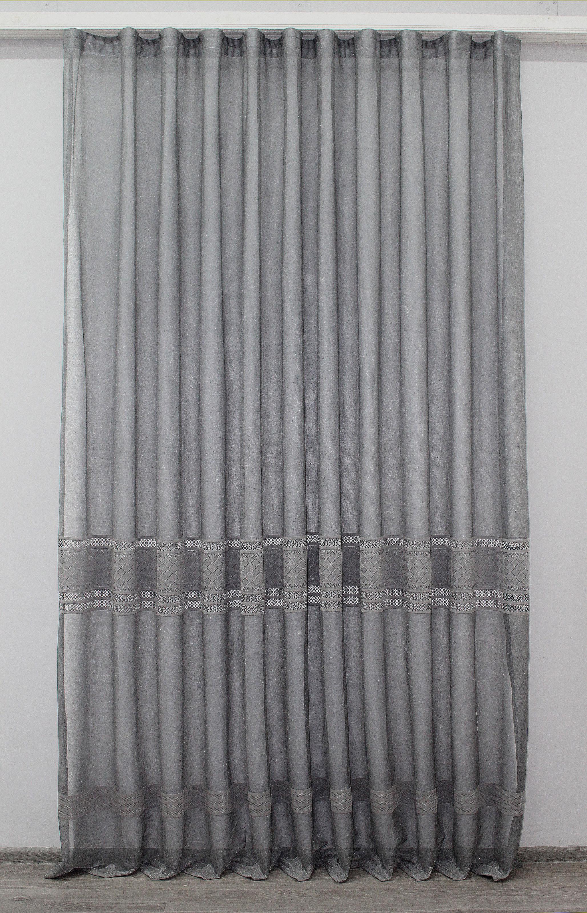 Тюль VR-Textil 1142т Greta жаккард 300х270 см Графитовый (40-911) Тюль VR-Textil 1142т Greta жаккард 300х270 см Графитовый (40-911)