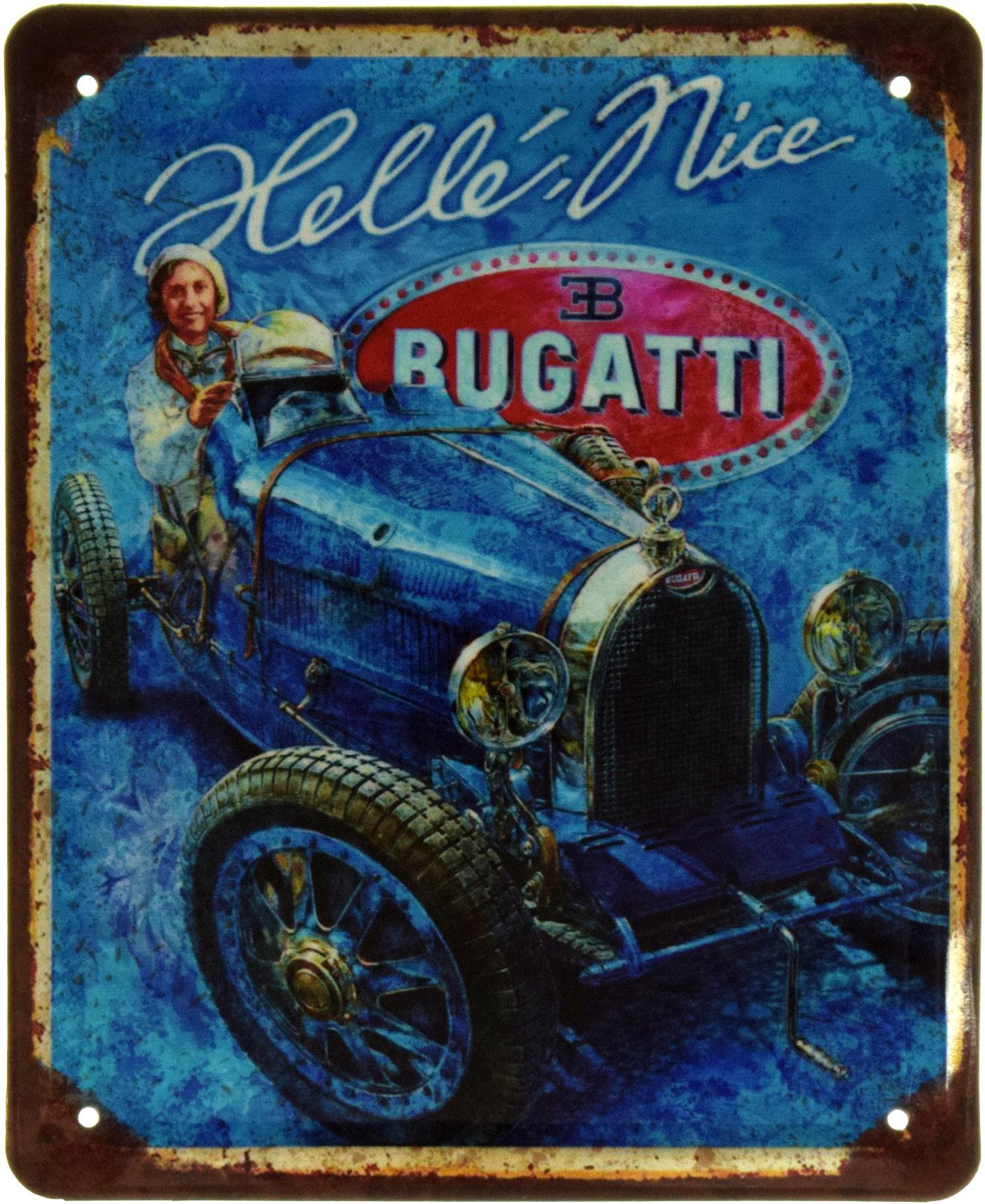 Табличка металева Bugatti Lady And Speed 18x22 см