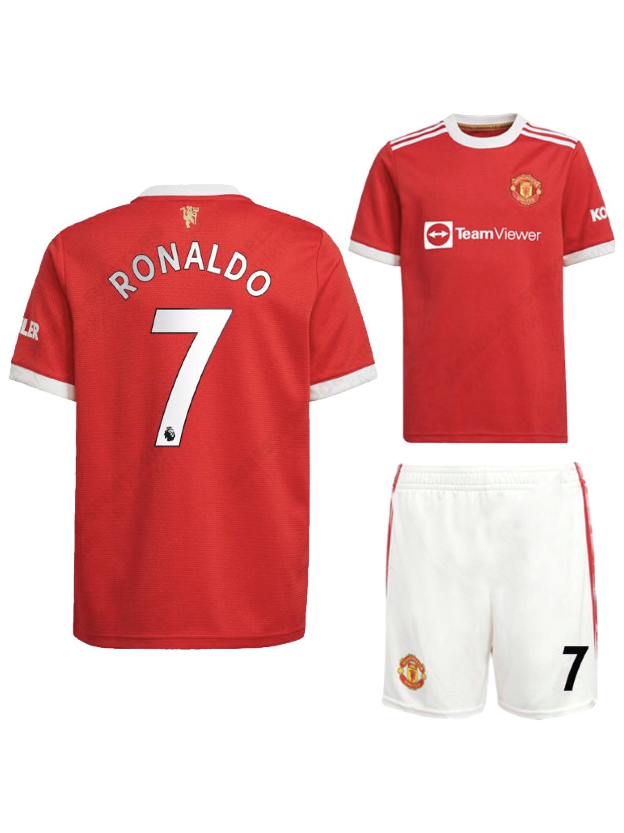 Форма футбольная детская комплект MANCHESTER UNITED RONALDO 7 2022 р. 24 10 лет 130-135 см Красно-белый