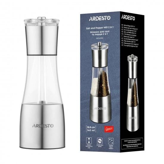 Млин для спецій Ardesto Gemini 2в1 акрил/неіржавка сталь 140 мл (AR1419SS)