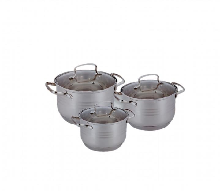 Набір каструль з кришками Benson BN-213 з нержавіючої сталі 6 предметів (15468261)