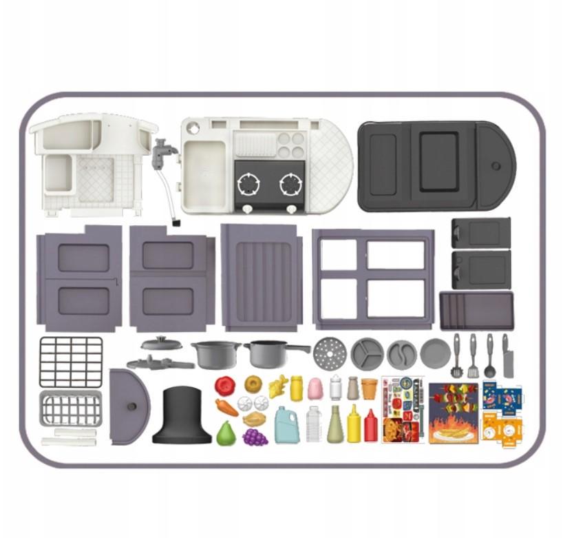 Детская игрушечная кухня для девочки с паром/водой/посудой и имитацией закипания 61 см 52 предмета Серый - фото 6 Детская игрушечная кухня для девочки с паром/водой/посудой и имитацией закипания 61 см 52 предмета Серый - фото 6