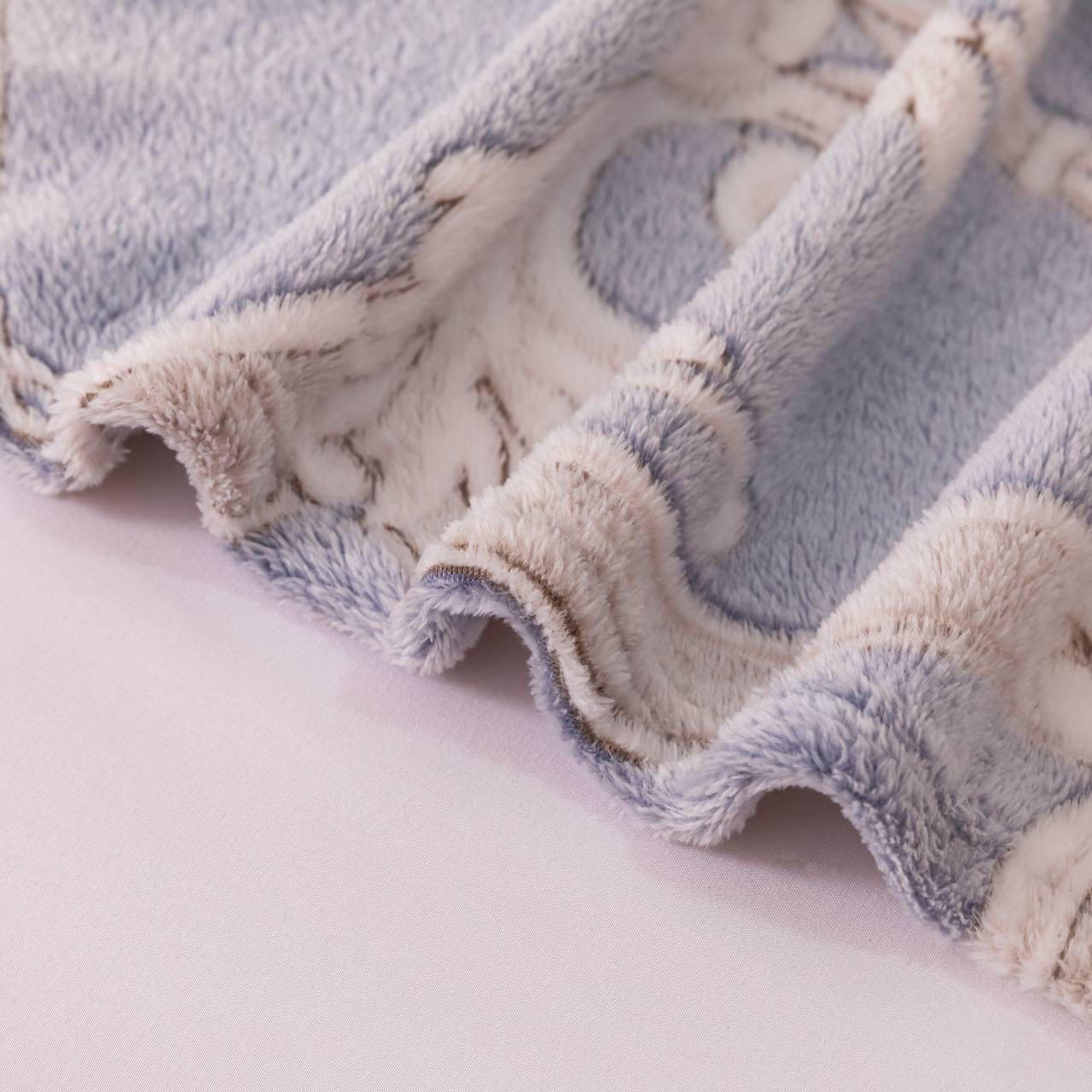 Плед-покривало Malloory Home Плюшевий з мікрофібри 200x230 см Сіро-синій (1873-7) - фото 4