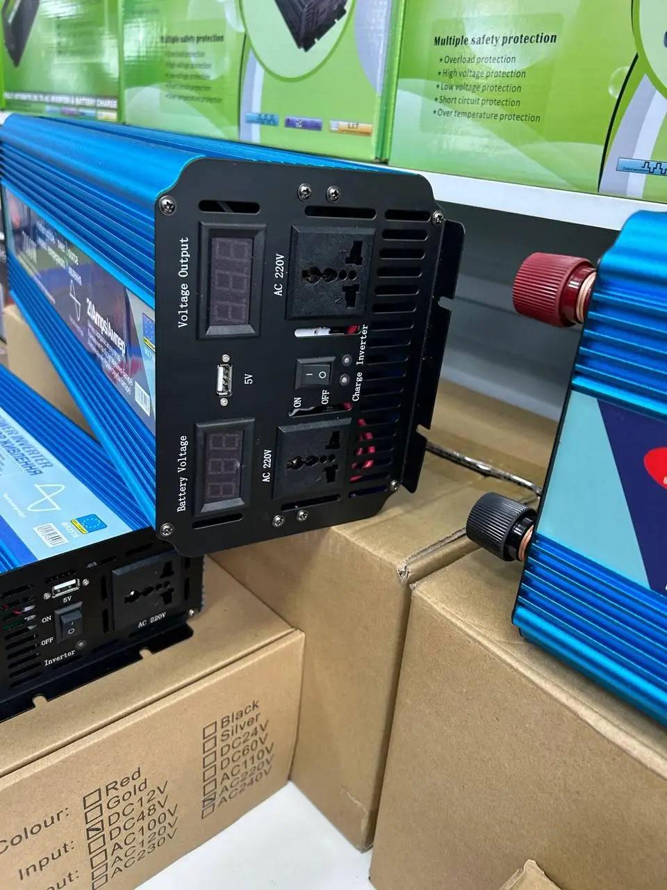 Инвертор с чистой синусоидой 7000W 12V-220V со встроенной зарядкой аккумулятора Wimpex WX-7100 20А - фото 2 Инвертор с чистой синусоидой 7000W 12V-220V со встроенной зарядкой аккумулятора Wimpex WX-7100 20А - фото 2