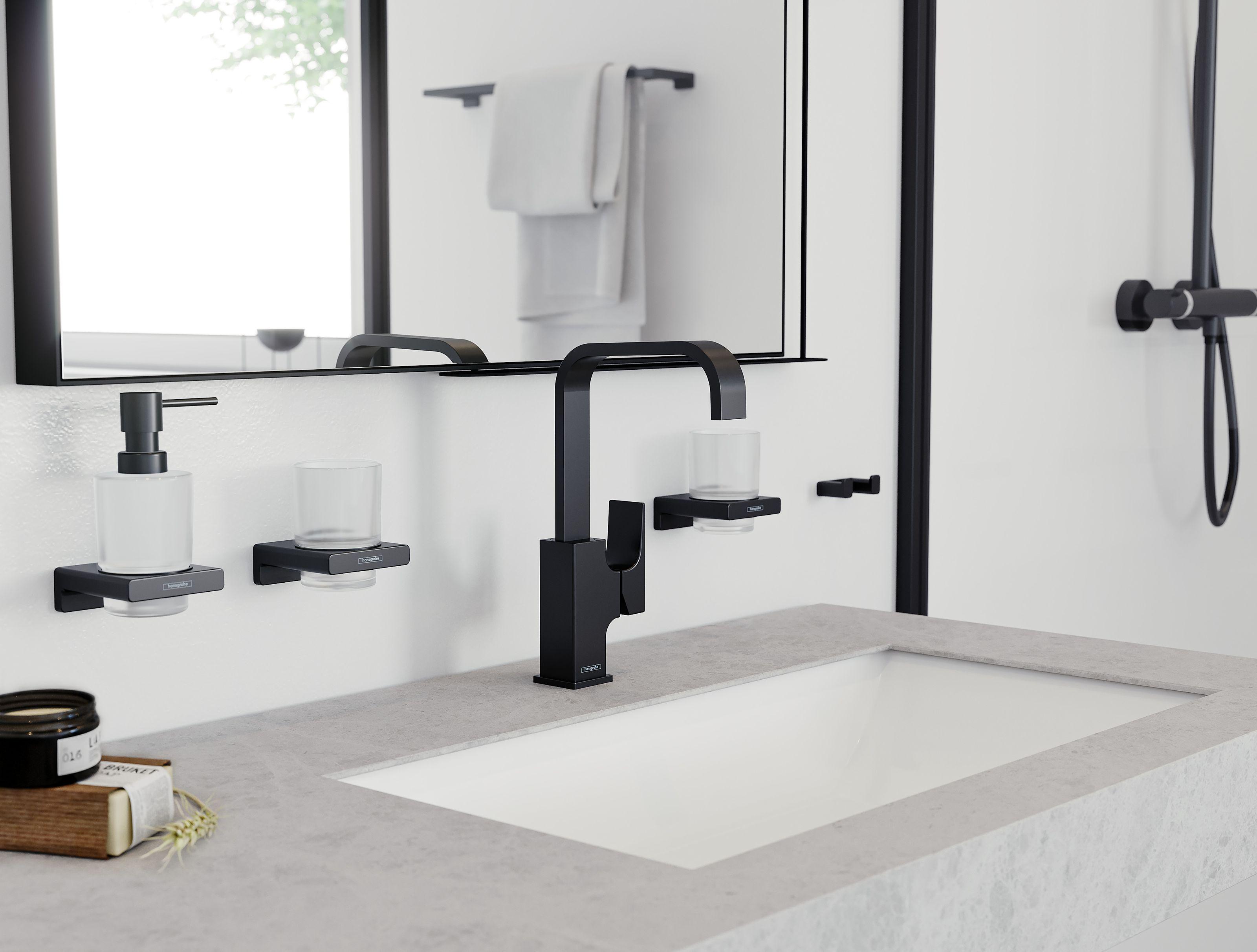 Держатель для полотенец Hansgrohe ADDSTORIS 41743670 двойной Черный (120901) - фото 6 Держатель для полотенец Hansgrohe ADDSTORIS 41743670 двойной Черный (120901) - фото 6