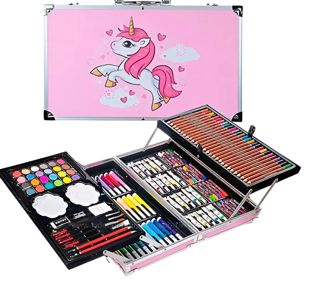 Художній набір для малювання Єдиноріг в алюмінієвій валізці 145 пр. Рожевий (145pinkedinorog) - фото 2 Художній набір для малювання Єдиноріг в алюмінієвій валізці 145 пр. Рожевий (145pinkedinorog) - фото 2