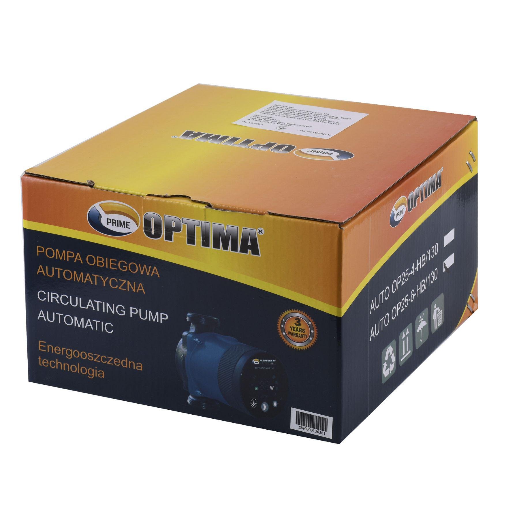 Циркуляционный насос энергосберегающий Optima PRIME OP25-60AUTO 130 мм (37406) - фото 2