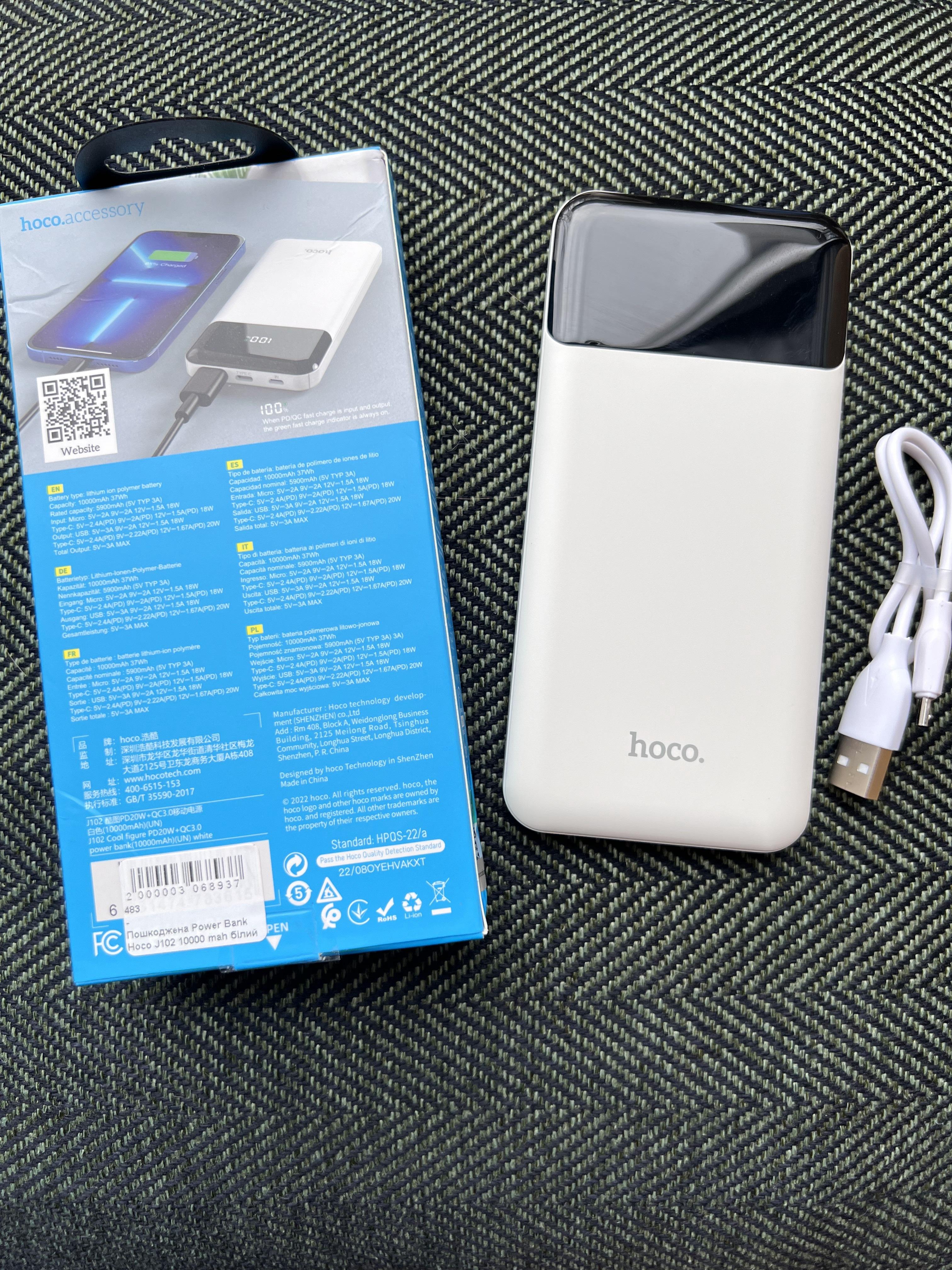 Повербанк Hoco J102 с быстрой зарядкой 10000 Mah 20W Черный (12693998) - фото 5